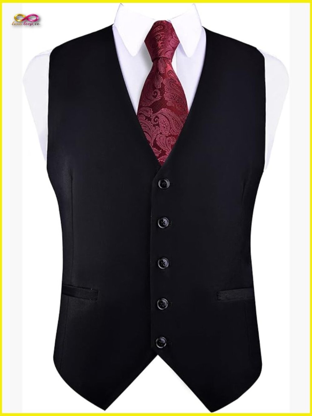 Slim Fit V-Neck Dress Vest Formal Business Waistcoat Classic Elegant